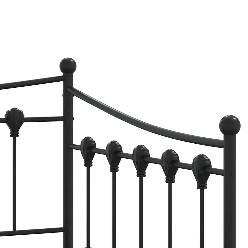 Daybed with Trundle Black 92x187cm Metal Frame