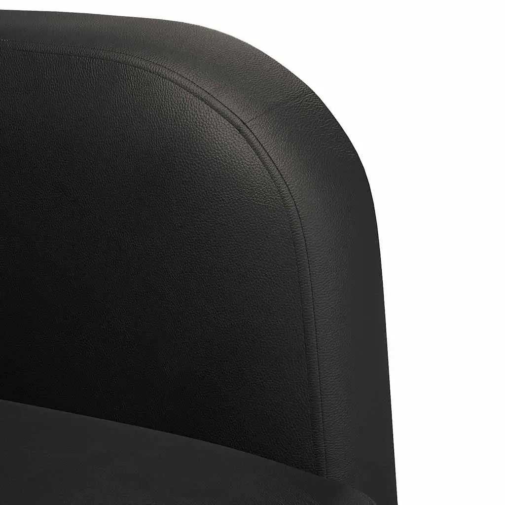 Black Faux Leather Arm Chair with Armrests