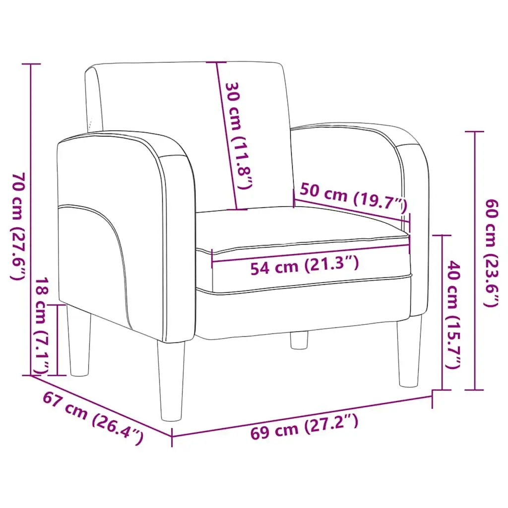 Black Faux Leather Arm Chair with Armrests