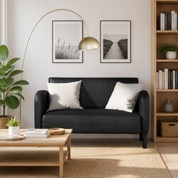 Compact Black Loveseat Sofa for Cozy Spaces