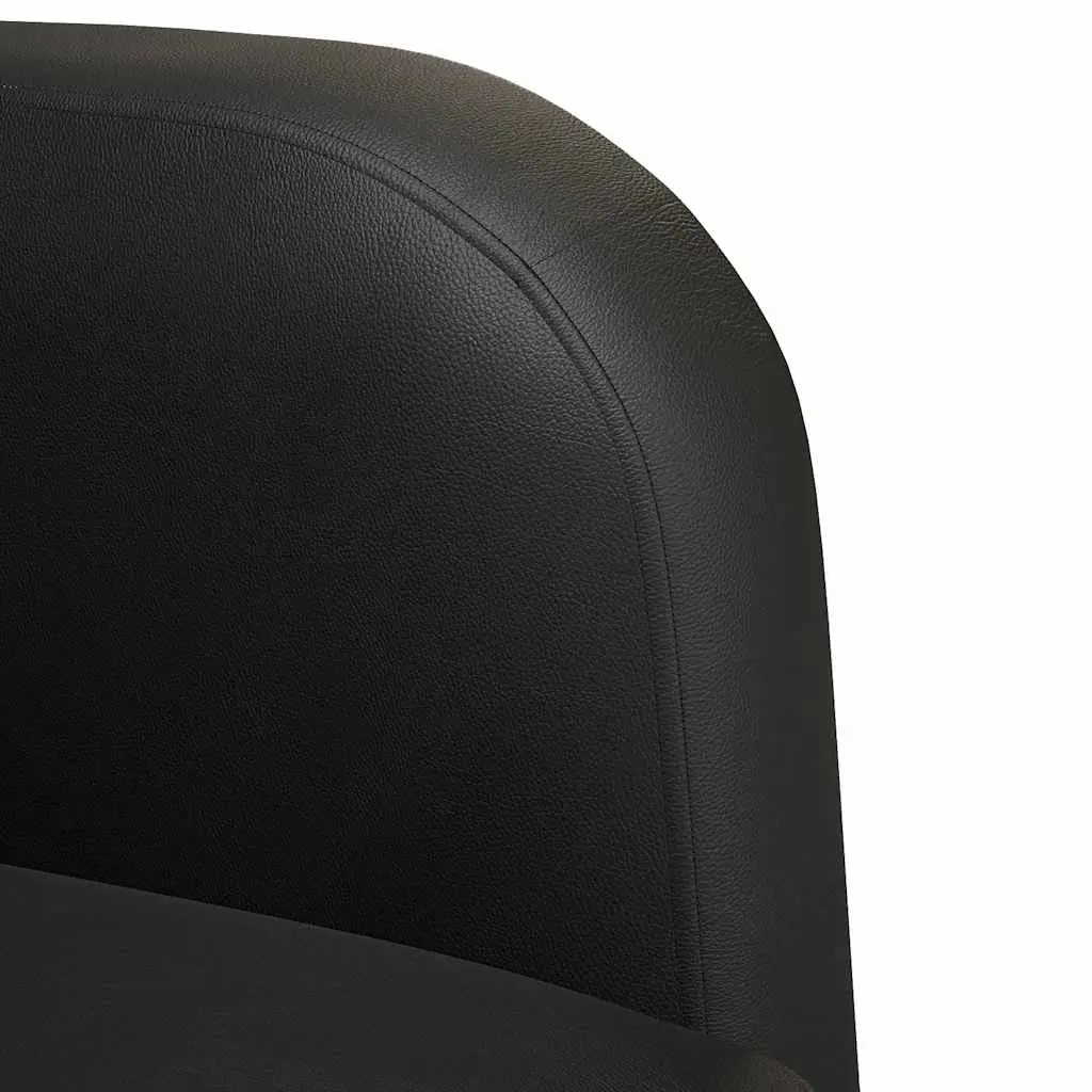 Loveseat Sofa Black Compact 110 cm Faux Leather Plywood