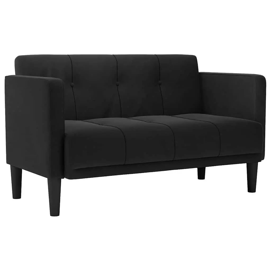 Velvet Loveseat Sofa in Black