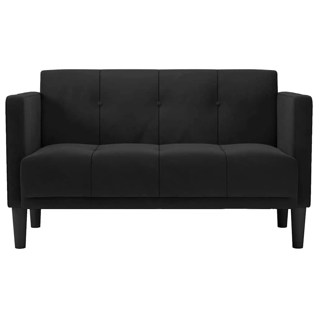 Velvet Loveseat Sofa in Black