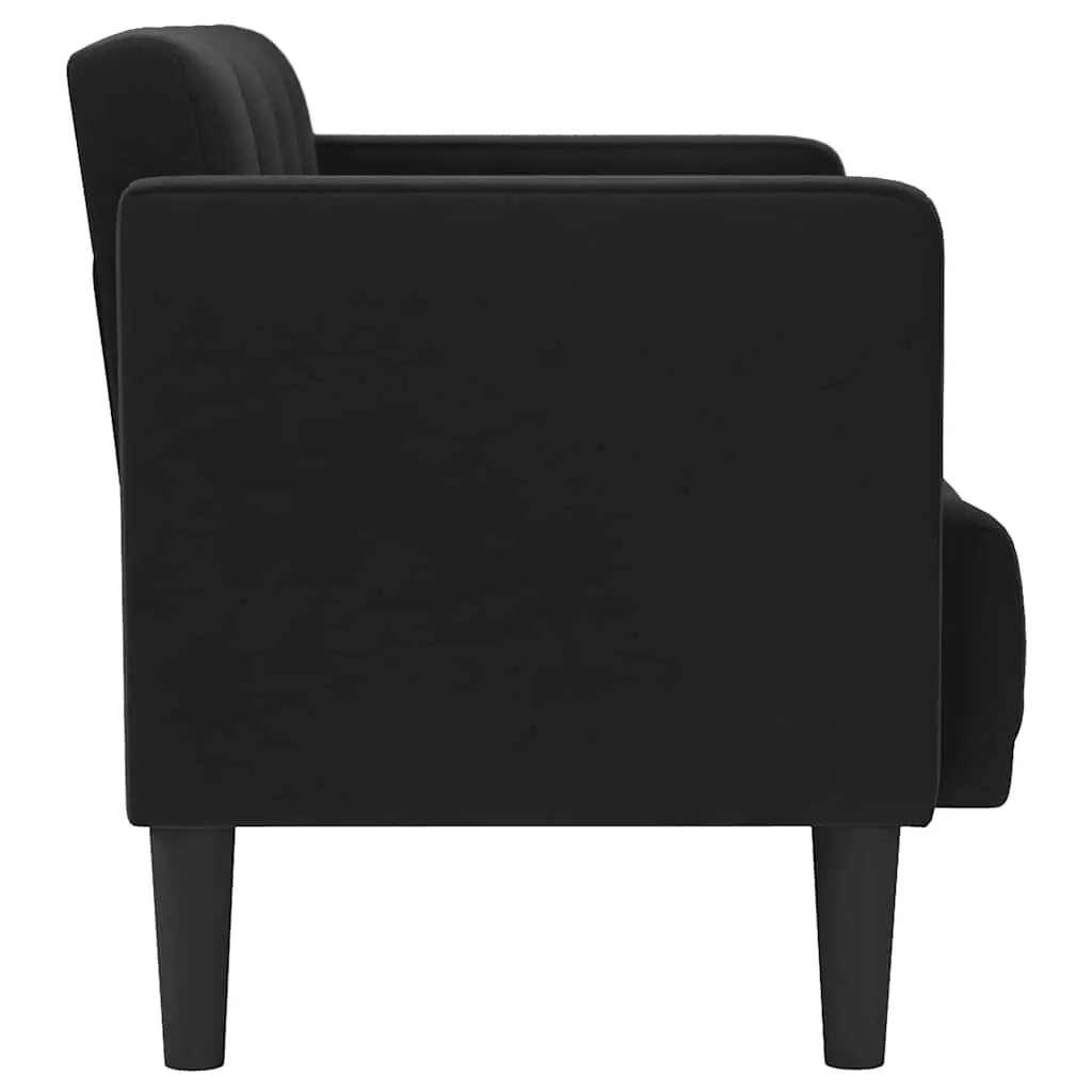 Velvet Loveseat Sofa in Black