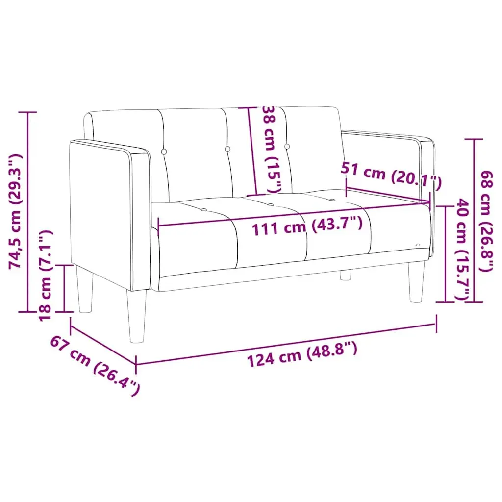 Velvet Loveseat Sofa in Black