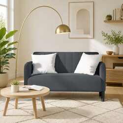 Compact Grey Velvet Loveseat Sofa 109cm for Cozy Spaces