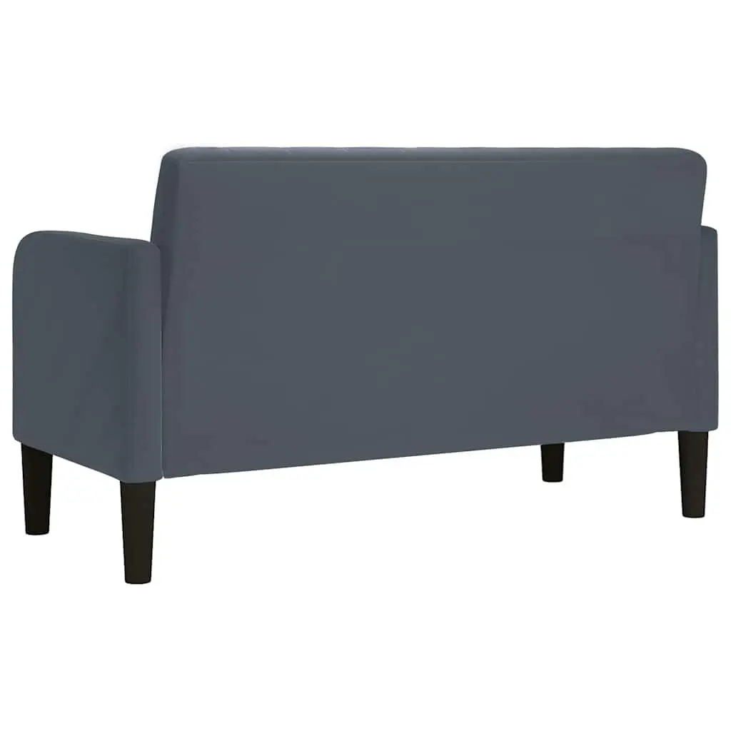 Loveseat Sofa Grey Velvet 109cm Compact Upholstered Furniture