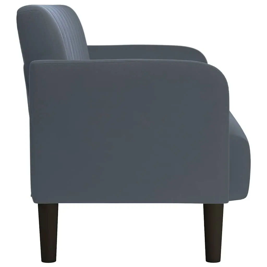 Loveseat Sofa Grey Velvet 109cm Compact Upholstered Furniture