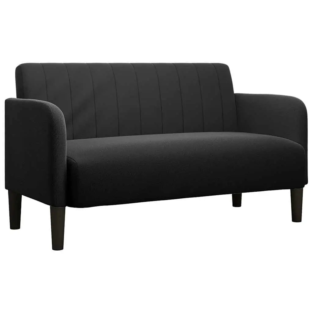 Velvet Loveseat Sofa in Black 109cm