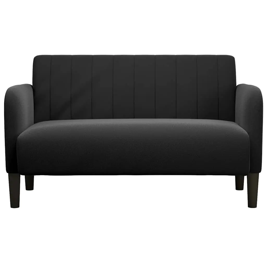 Velvet Loveseat Sofa in Black 109cm