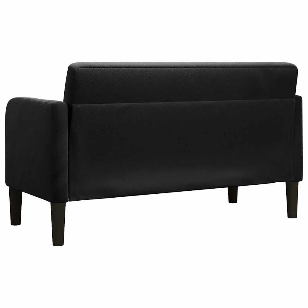 Velvet Loveseat Sofa in Black 109cm