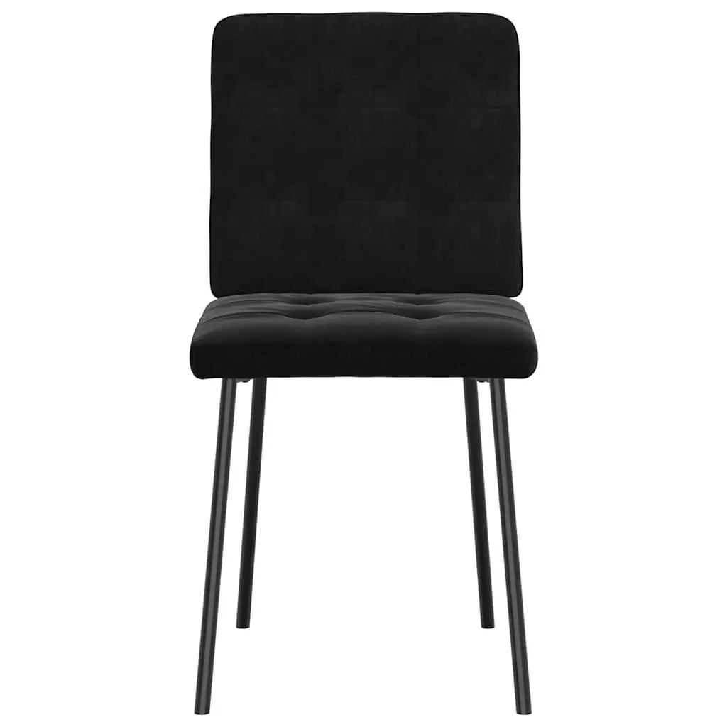 Dining Chairs Black Velvet Foam Padded Seat 2 Piece