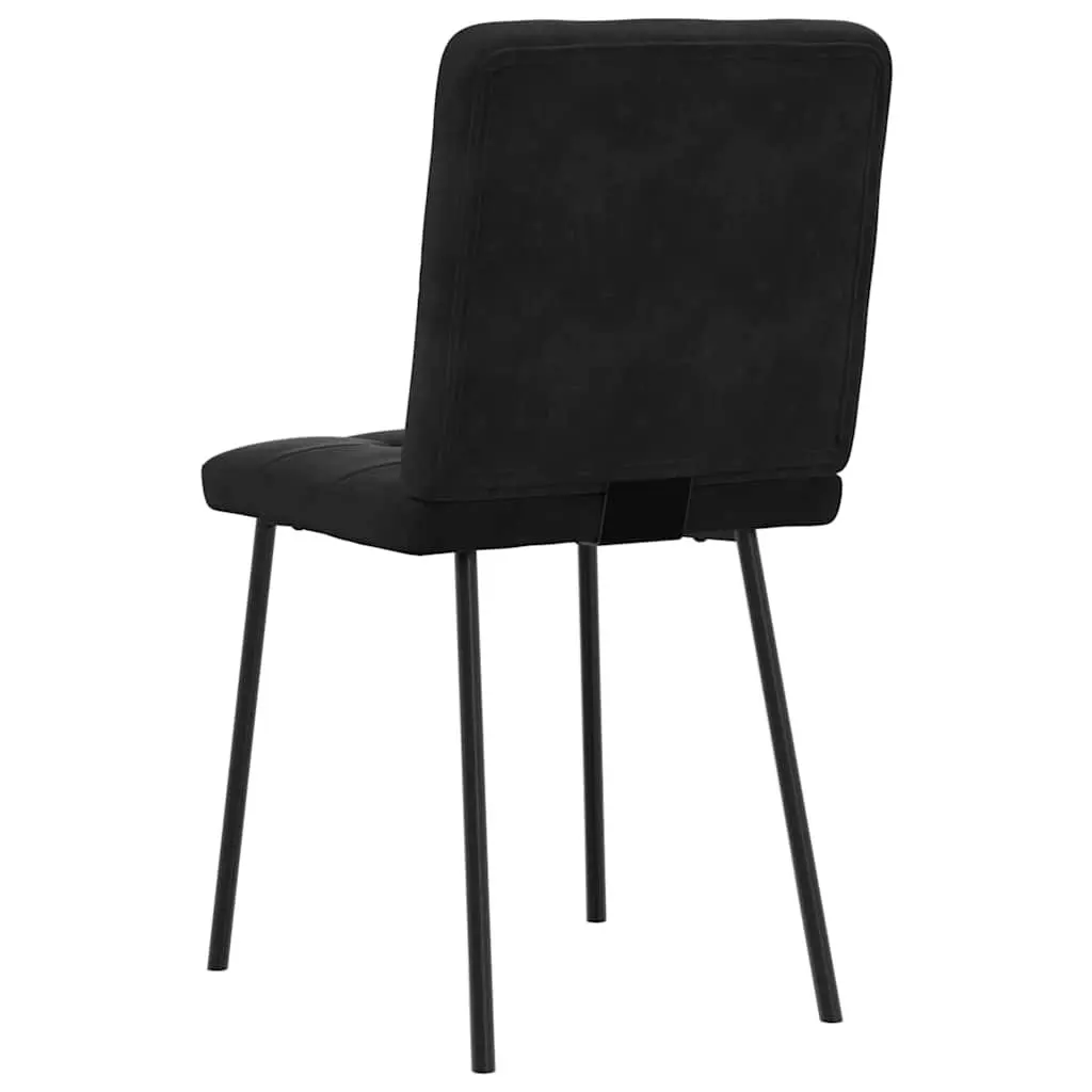 Dining Chairs Black Velvet Foam Padded Seat 2 Piece