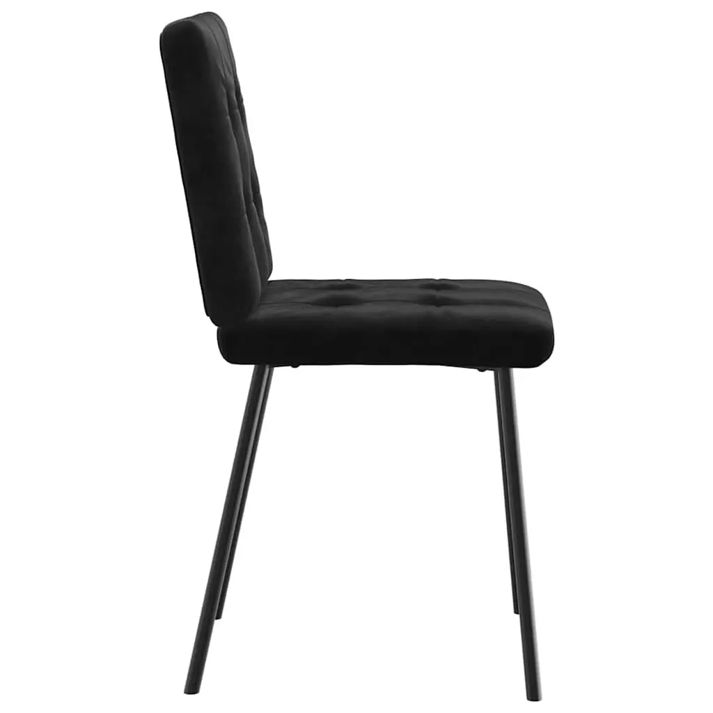 Dining Chairs Black Velvet Foam Padded Seat 2 Piece