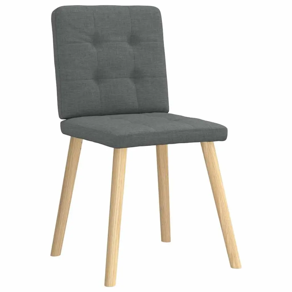 Grey Fabric Dining Chairs 2-Piece Set for Comfort