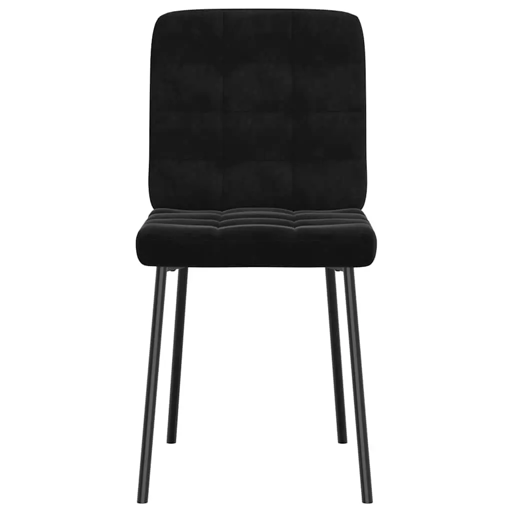 Dining Chairs Black Velvet 2 pcs Metal Frame