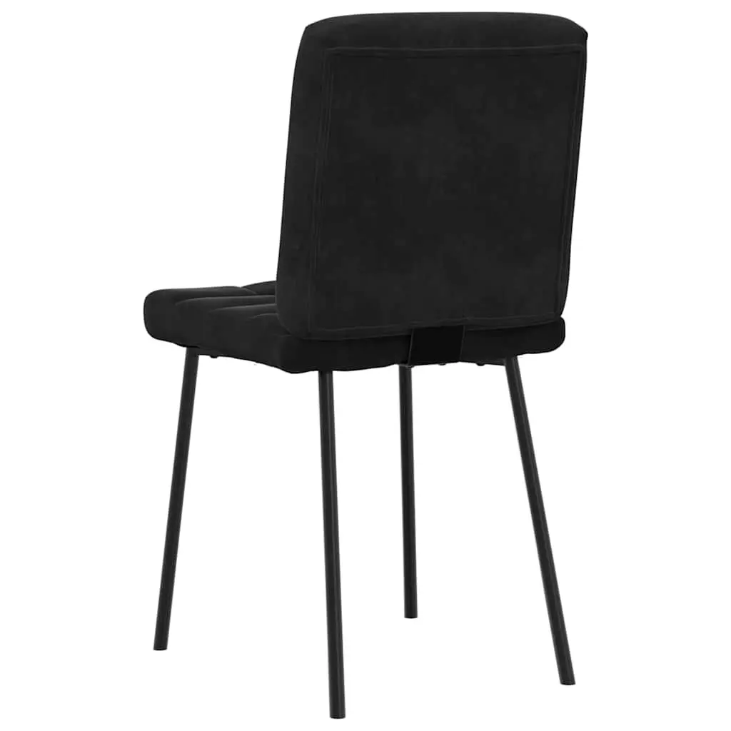 Dining Chairs Black Velvet 2 pcs Metal Frame