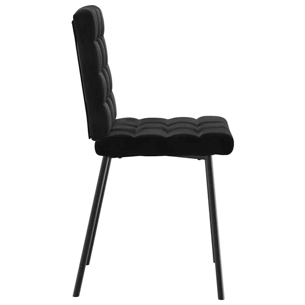 Dining Chairs Black Velvet 2 pcs Metal Frame