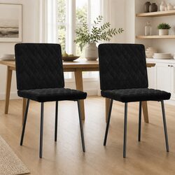 Black Velvet Dining Chairs Set of 2 for Cozy Spaces