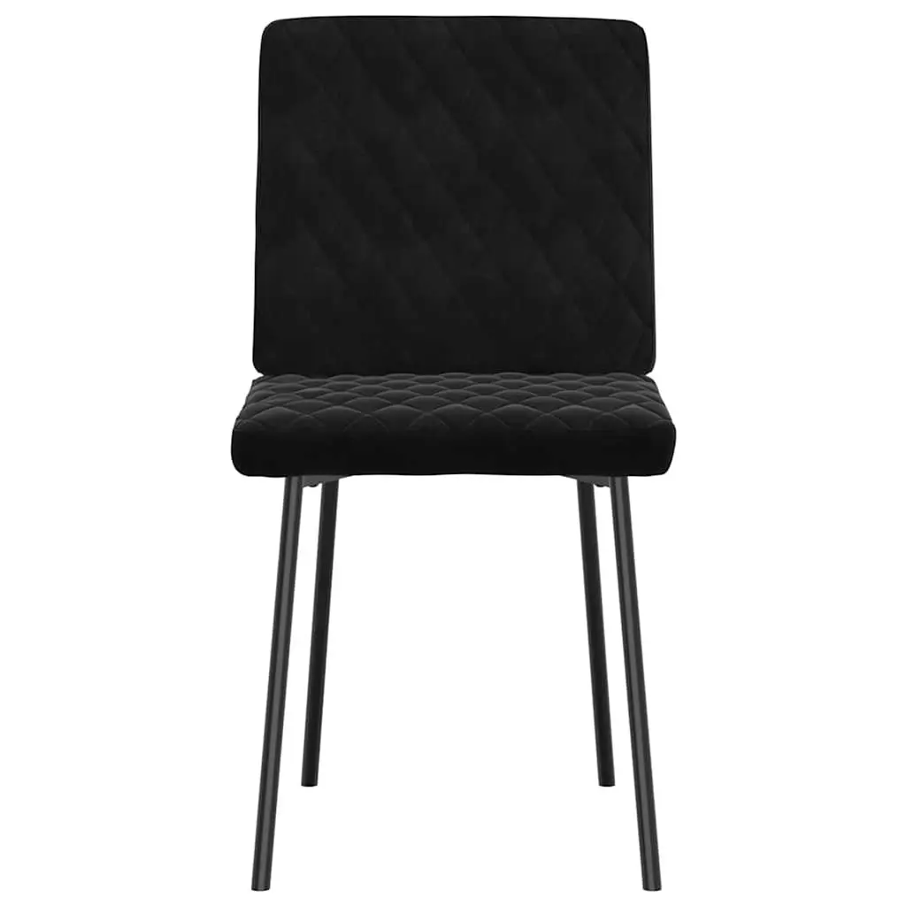 Dining Chairs 2 pcs Black Velvet Kitchen Room Seating Furniture Set
