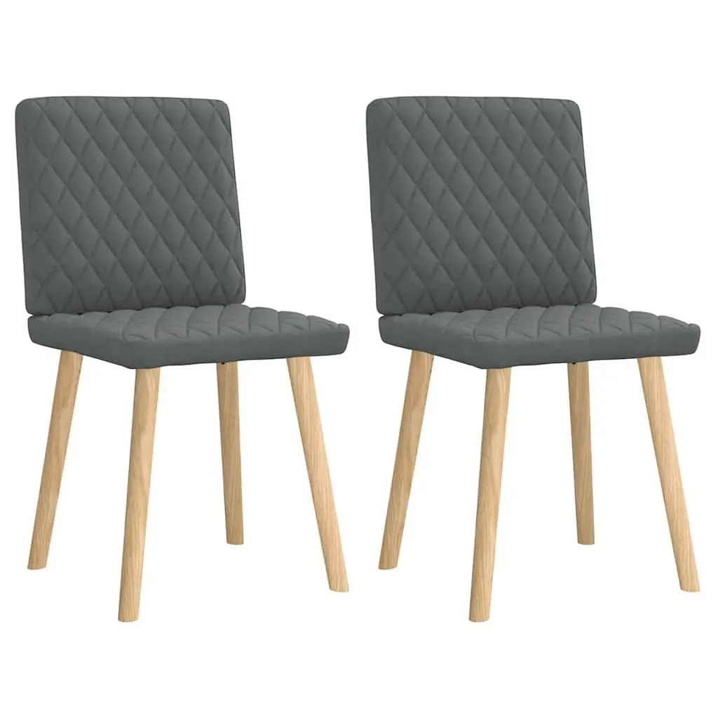 Dining Chairs 2 pcs Grey Fabric Kitchen Seating Comfort Design Elegant Modern