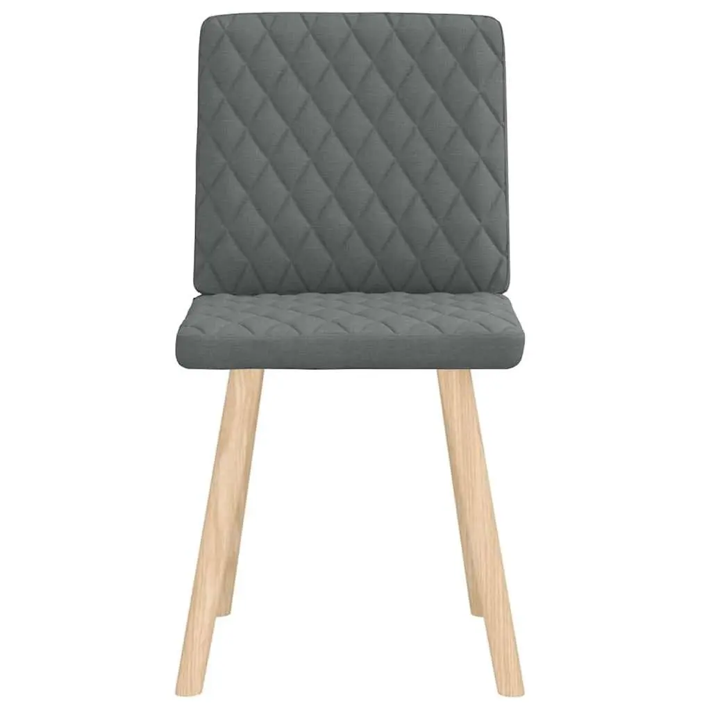 Dining Chairs 2 pcs Grey Fabric Kitchen Seating Comfort Design Elegant Modern