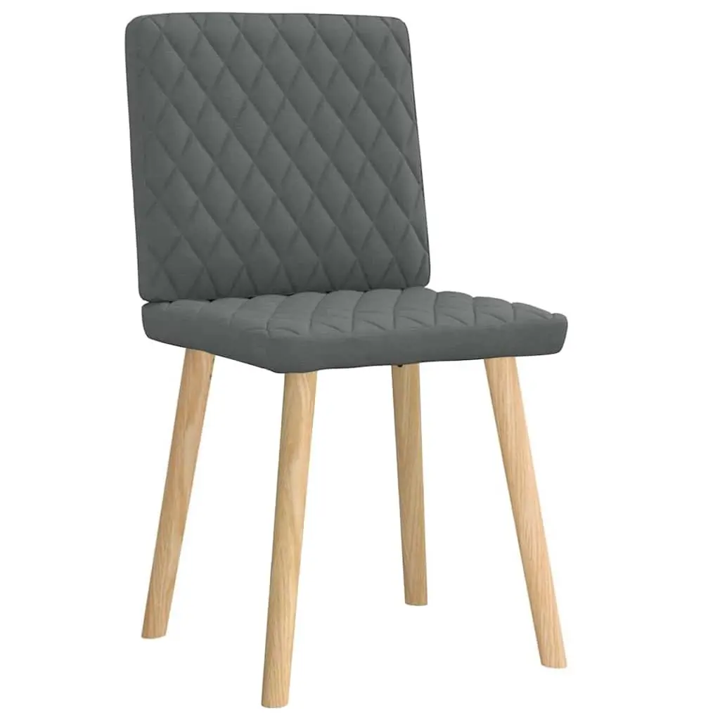Dining Chairs 2 pcs Grey Fabric Kitchen Seating Comfort Design Elegant Modern