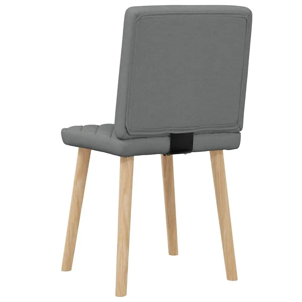 Dining Chairs 2 pcs Grey Fabric Kitchen Seating Comfort Design Elegant Modern