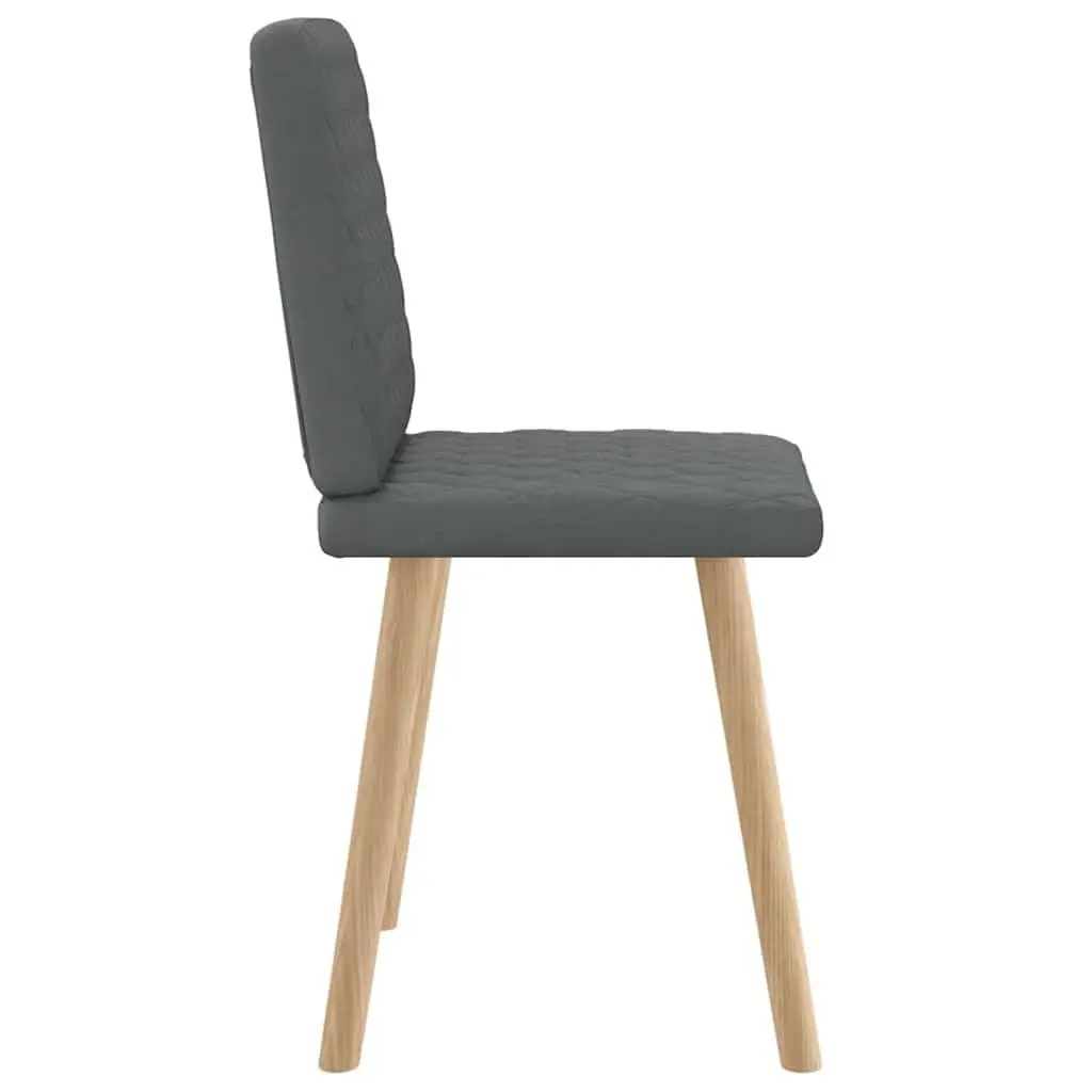 Dining Chairs 2 pcs Grey Fabric Kitchen Seating Comfort Design Elegant Modern