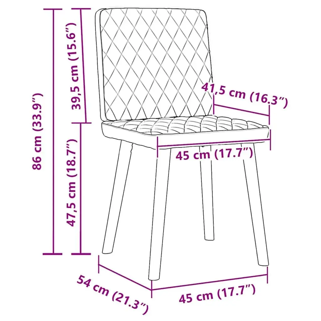 Dining Chairs 2 pcs Grey Fabric Kitchen Seating Comfort Design Elegant Modern