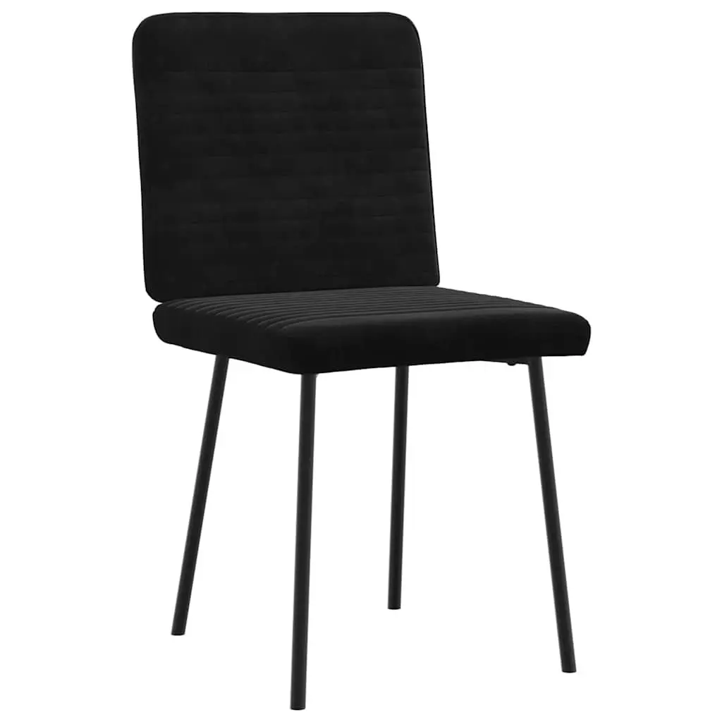 Dining Chairs Black Velvet Foam Padded Seat Metal and Wood Frame