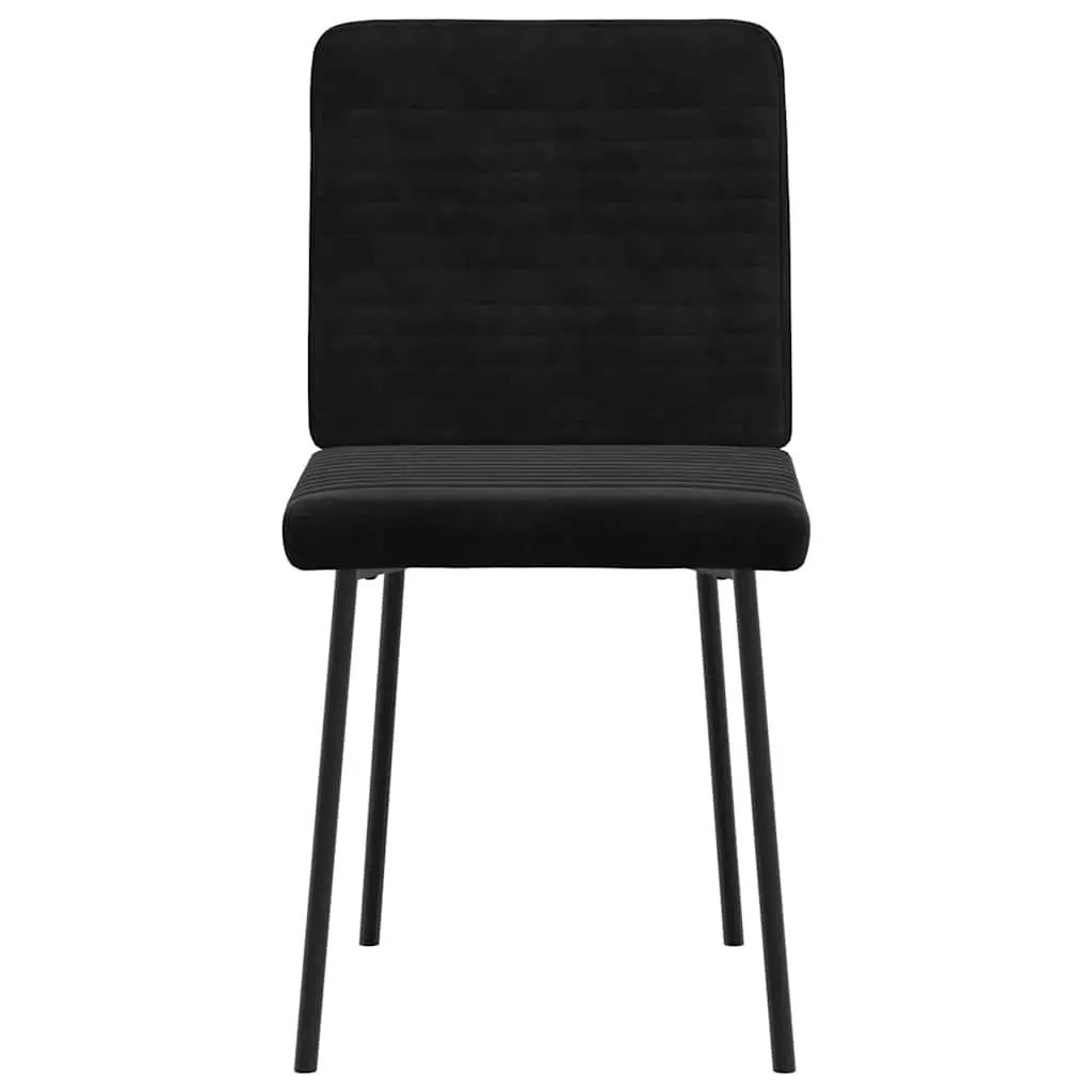 Dining Chairs Black Velvet Foam Padded Seat Metal and Wood Frame