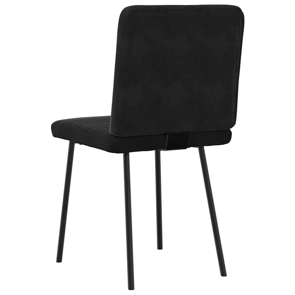 Dining Chairs Black Velvet Foam Padded Seat Metal and Wood Frame