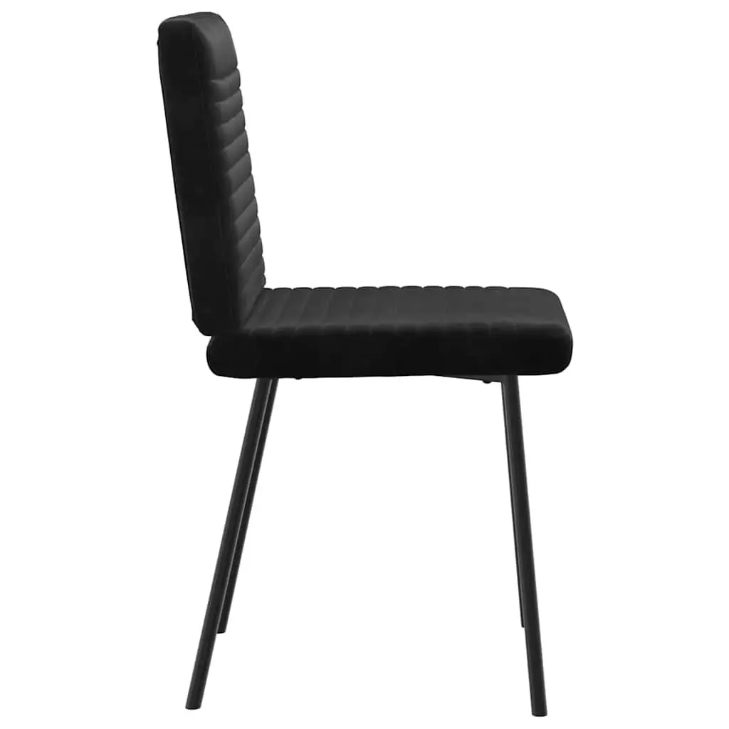 Dining Chairs Black Velvet Foam Padded Seat Metal and Wood Frame