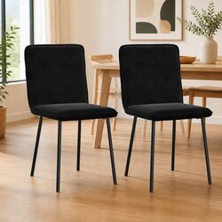 Black Velvet Dining Chairs Set of 2 for Cozy Spaces