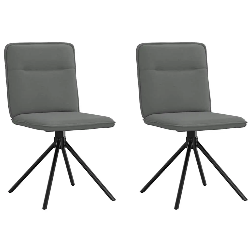 Dining Chairs Grey Fabric Swivel Ergonomic 2 Piece Kitchen Room Seating