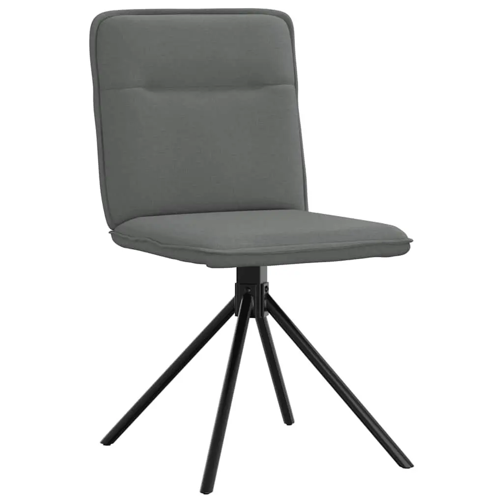 Dining Chairs Grey Fabric Swivel Ergonomic 2 Piece Kitchen Room Seating