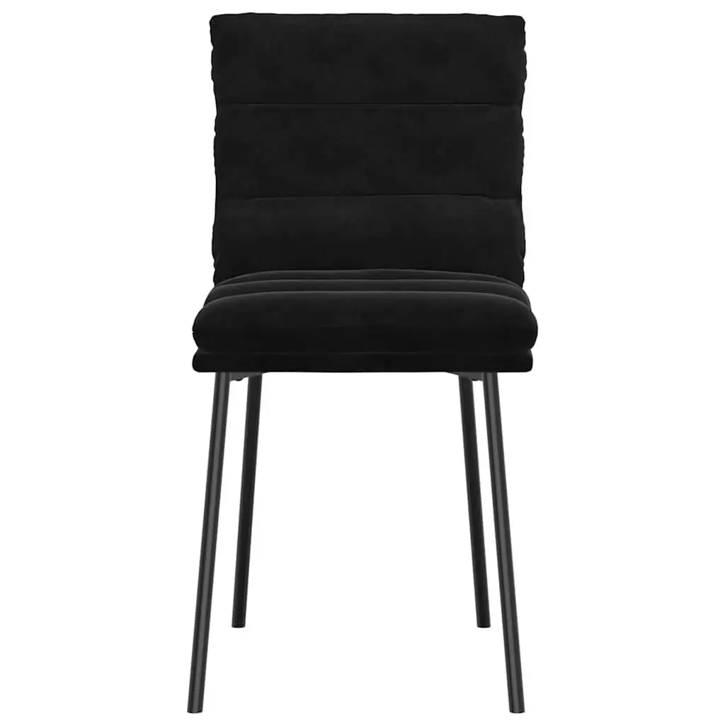 Dining Chairs 2 pcs Black Velvet Kitchen Room Seating Furniture Ergonomic Design