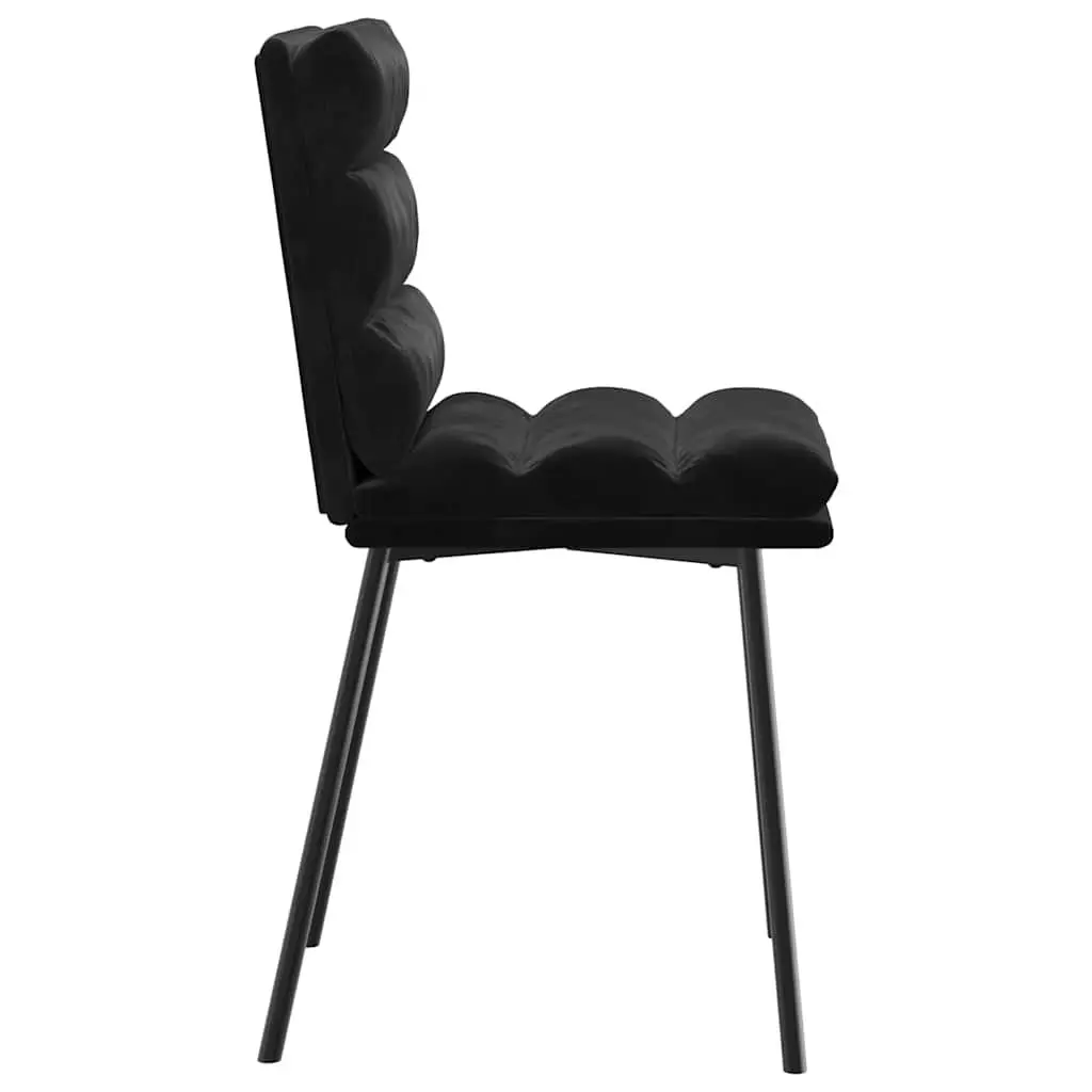 Dining Chairs 2 pcs Black Velvet Kitchen Room Seating Furniture Ergonomic Design