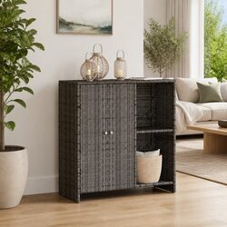 Grey Rattan Storage Cabinet for Cozy Living Spaces