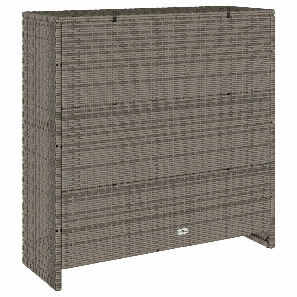 Rattan Storage Cabinet Grey Rectangular Adjustable Shelves 100x36x102cm