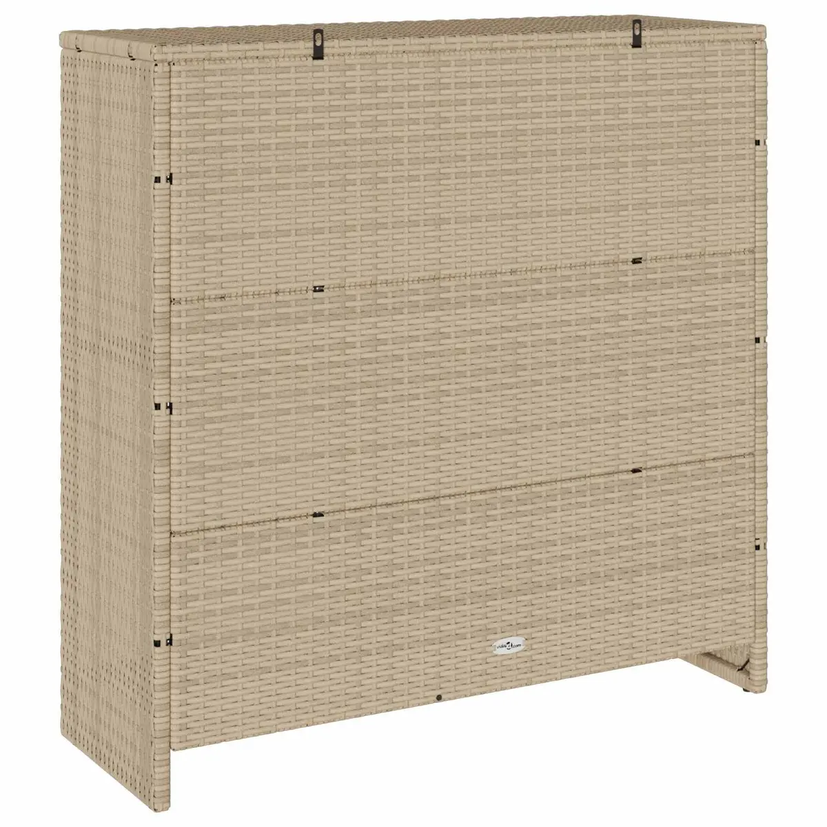 Rattan Beige Storage Cabinet Rectangular Living Room Furniture with Adjustable Shelves 100x36x102cm