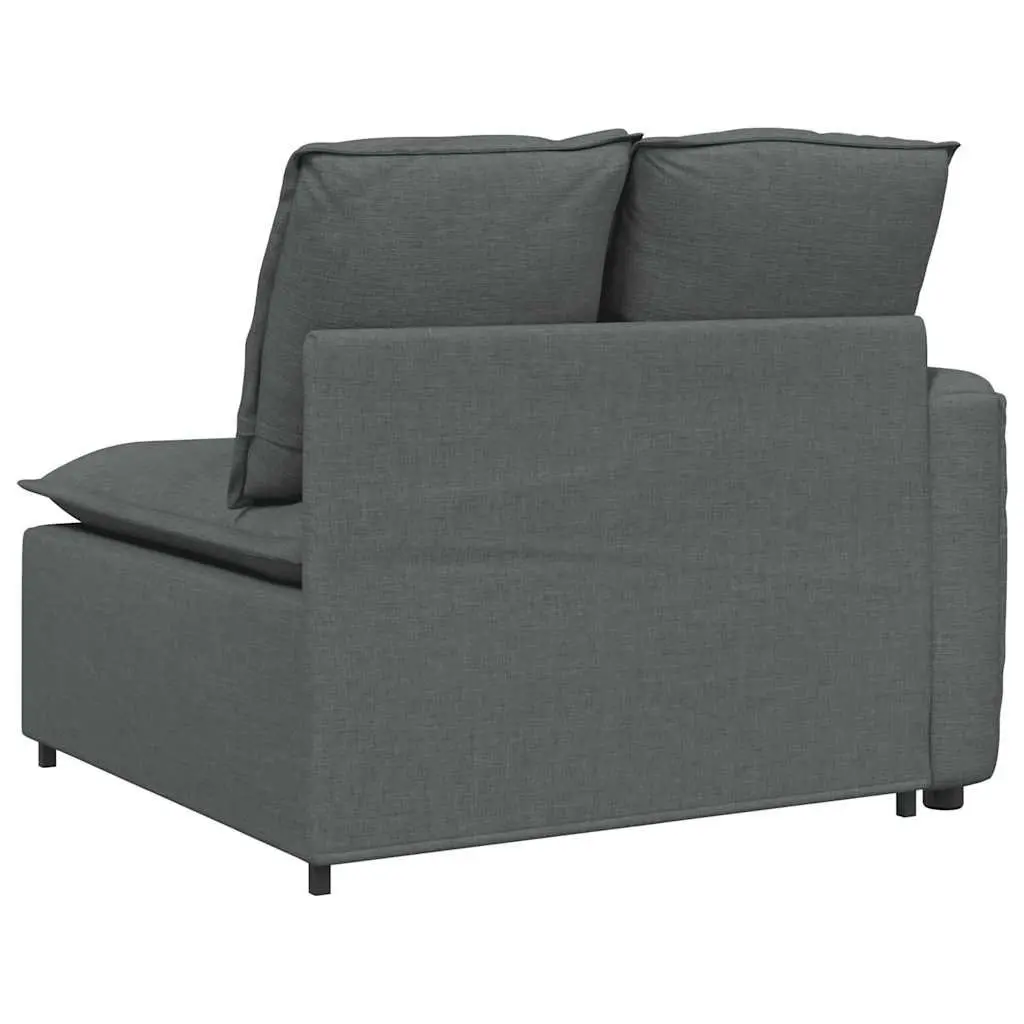 Grey Modular Sofa Armrest End Module with Cushions