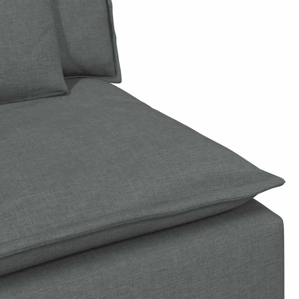 Grey Modular Sofa Armrest End Module with Cushions