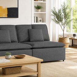 100cm Modular Sofa Centre Module with Cushions in Grey