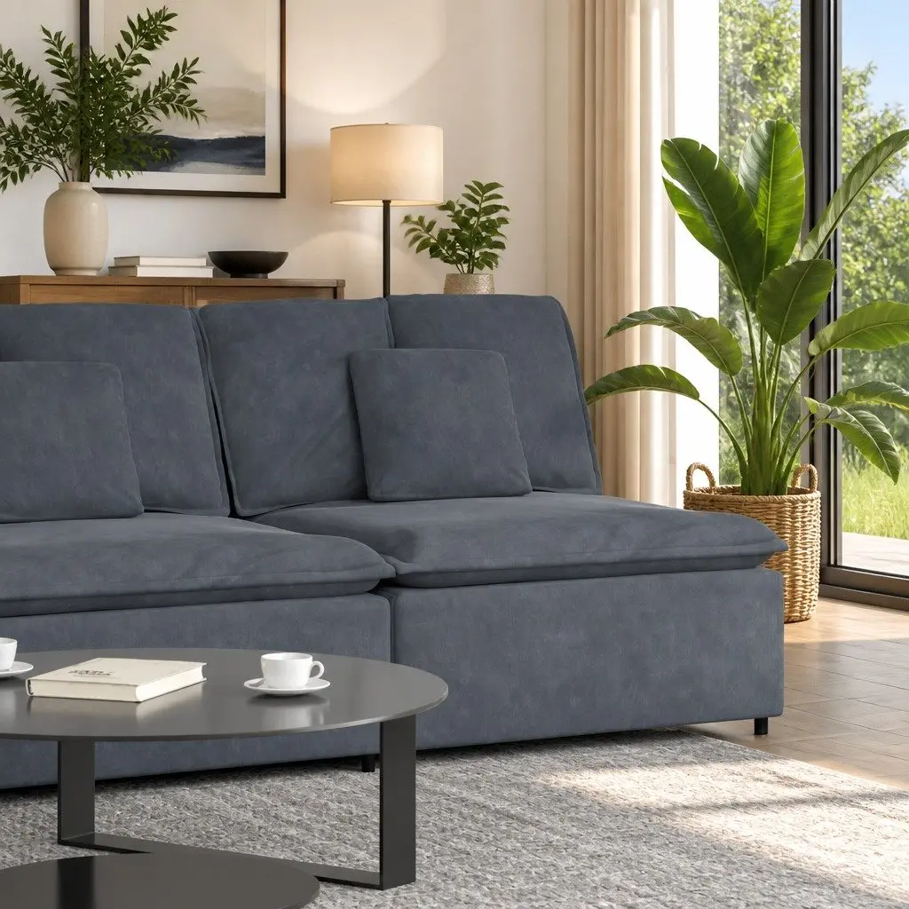 Grey Modular Sofa Centre Module 100cm