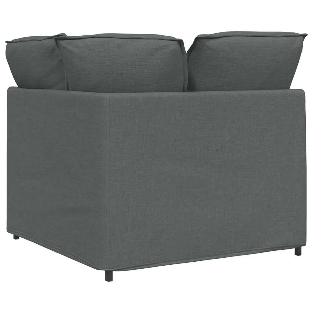 Modular Sofa Corner Unit Grey Fabric Cushioned Sectional Living Room Furniture