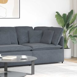 Modular Sofa Corner Unit Grey 100cm Module Velvet Sectional Seating Piece