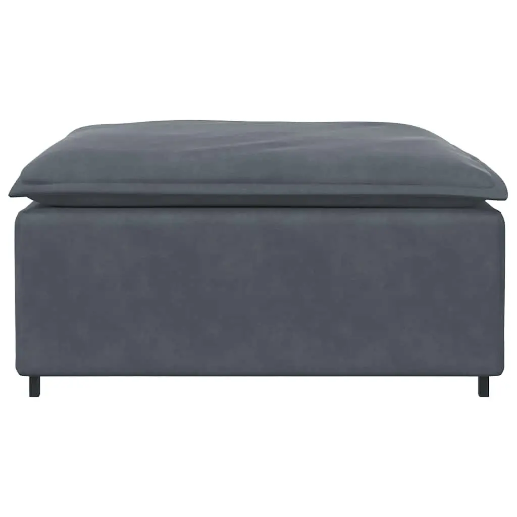 Modular Sofa Footstool Module Grey Ottoman Cushioned Seating Home Furniture