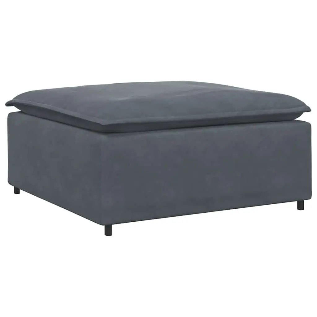 Modular Sofa Footstool Module Grey Ottoman Cushioned Seating Home Furniture